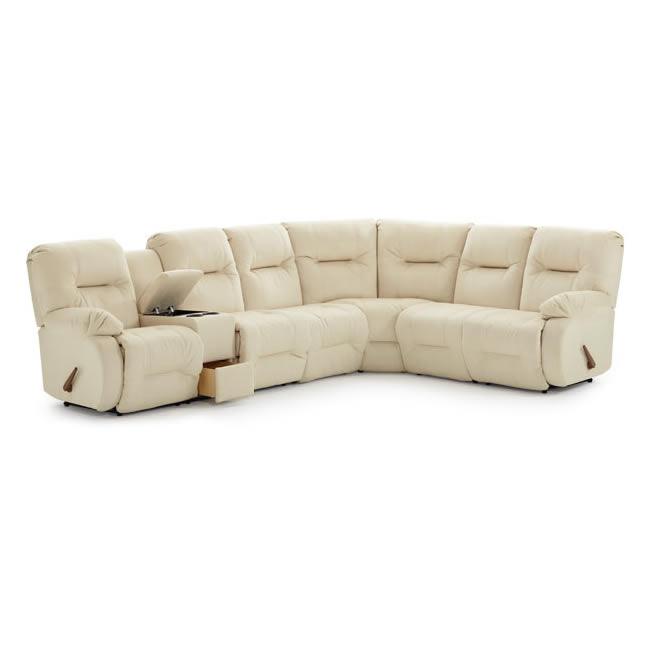 Best Home Furnishings Brinley Power Reclining Fabric Sectional Brinley M700R4L (Cream) IMAGE 1