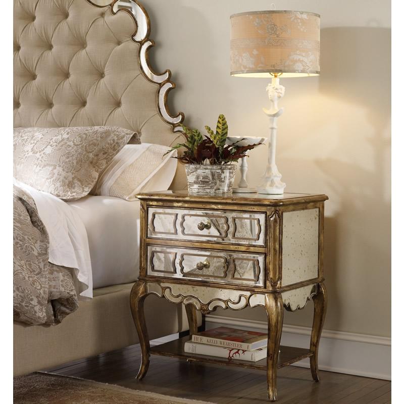 Hooker Furniture 3016-90015 Sanctuary Mirrored Leg Nightstand - Bling IMAGE 2