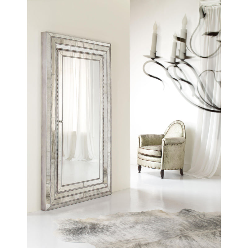 Hooker Furniture 638-50012 Melange Glamour Floor Mirror withJewelry Armoire Storage IMAGE 5