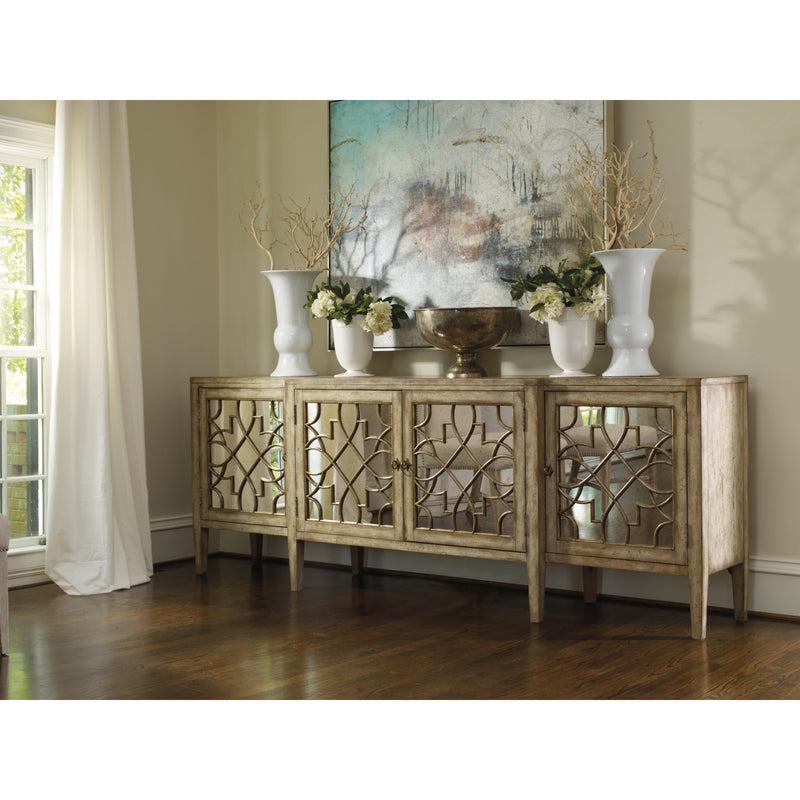 Hooker Furniture 3013-85001 Sanctuary Four-Door Mirrored Console - Surf-Visage IMAGE 3