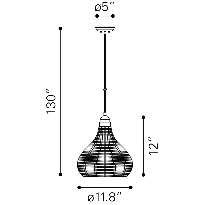 Zuo Nezz 56016 Ceiling Lamp - Natural IMAGE 6