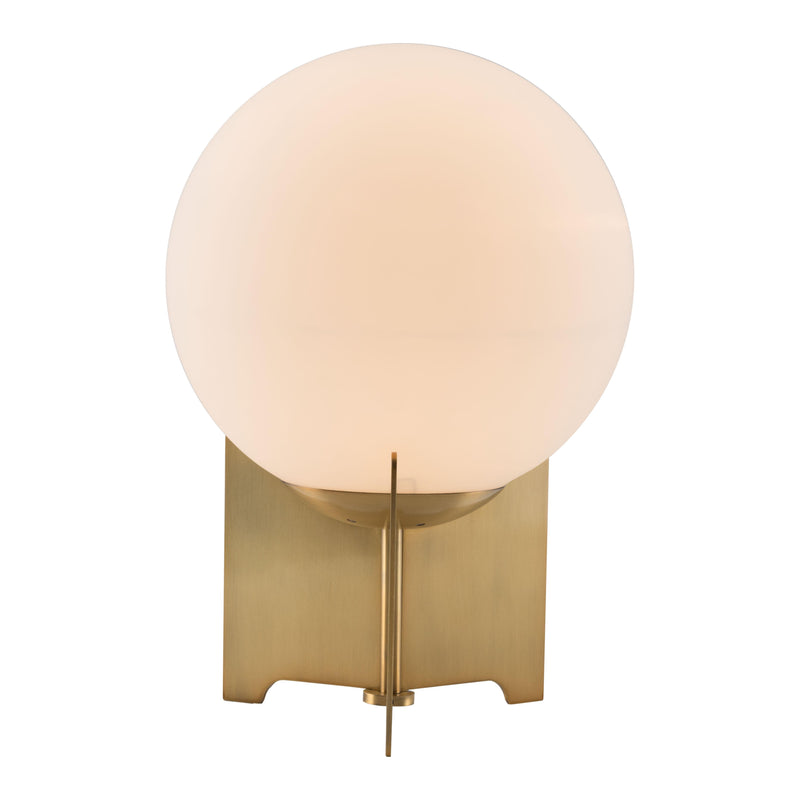 Zuo Pearl 56049 Table Lamp - White & Brass IMAGE 2