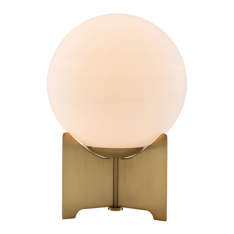 Zuo Pearl 56049 Table Lamp - White & Brass IMAGE 3