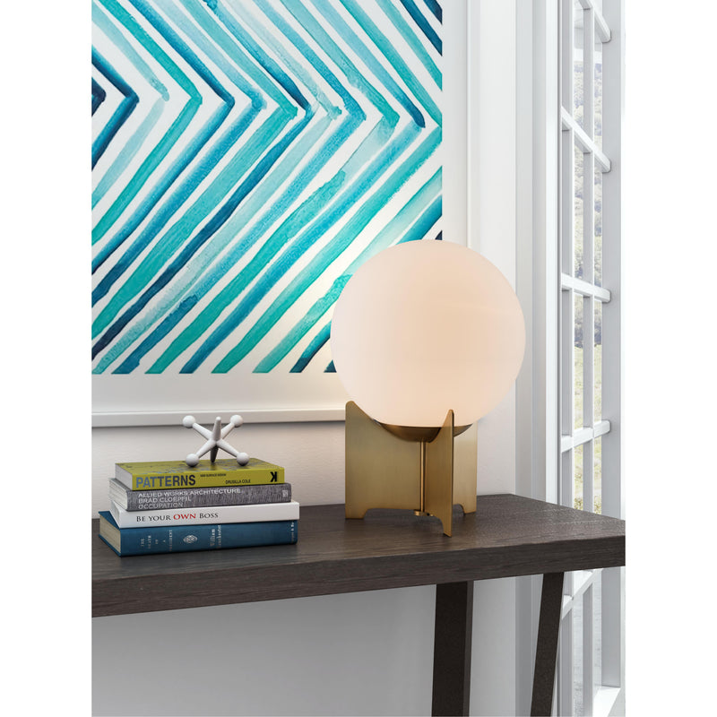 Zuo Pearl 56049 Table Lamp - White & Brass IMAGE 5