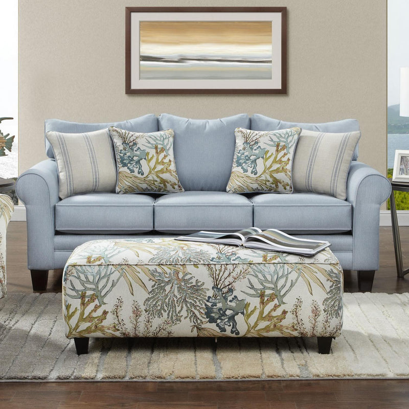 Fusion Furniture Stationary Fabric Sofa 1140 LABYRINTH SKY IMAGE 2