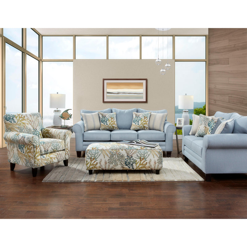 Fusion Furniture Stationary Fabric Sofa 1140 LABYRINTH SKY IMAGE 3