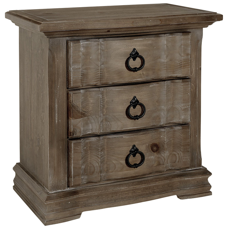 Vaughan-Bassett Rustic Hills 3-Drawer Nightstand 682-227 IMAGE 1