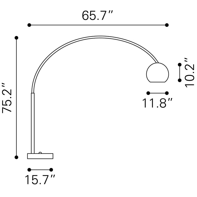 Zuo Griffith 56071 Floor Lamp - Brass IMAGE 6