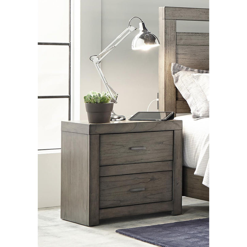 Aspen Home Modern Loft 2-Drawer Nightstand IML-450-GRY IMAGE 2