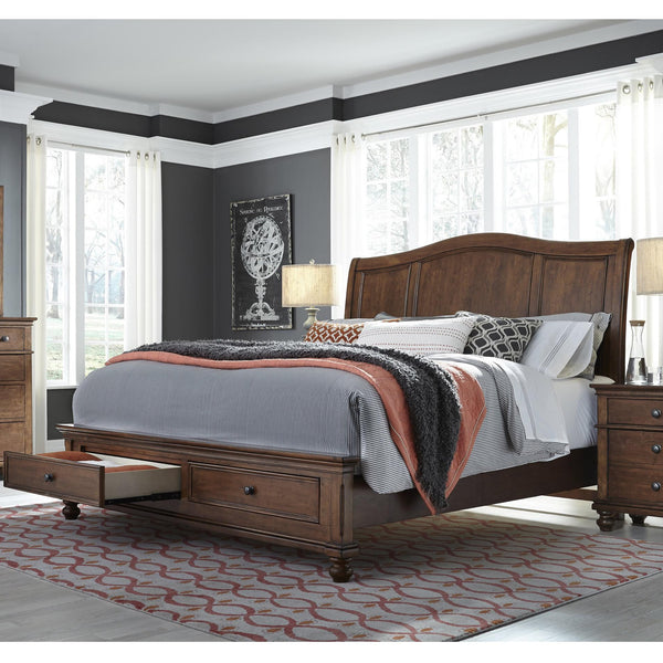 Aspen Home Oxford California King Sleigh Bed with Storage Oxford I07 California King Sleigh Storage Bed - Whiskey Brown IMAGE 1