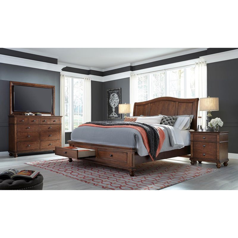 Aspen Home Oxford California King Sleigh Bed with Storage Oxford I07 California King Sleigh Storage Bed - Whiskey Brown IMAGE 2