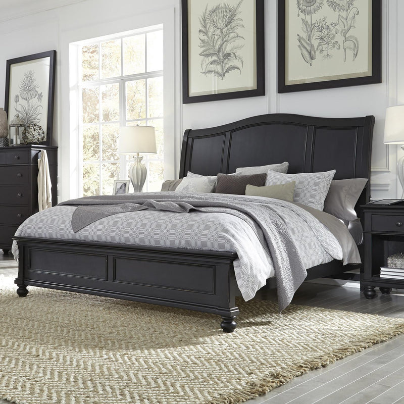 Aspen Home Oxford California King Sleigh Bed Oxford I07 California King Sleigh Bed - Black IMAGE 1