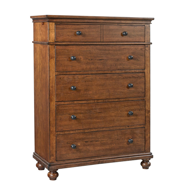 Aspen Home Oxford 5-Drawer Chest Oxford I07-456 Chest - Whiskey Brown IMAGE 1