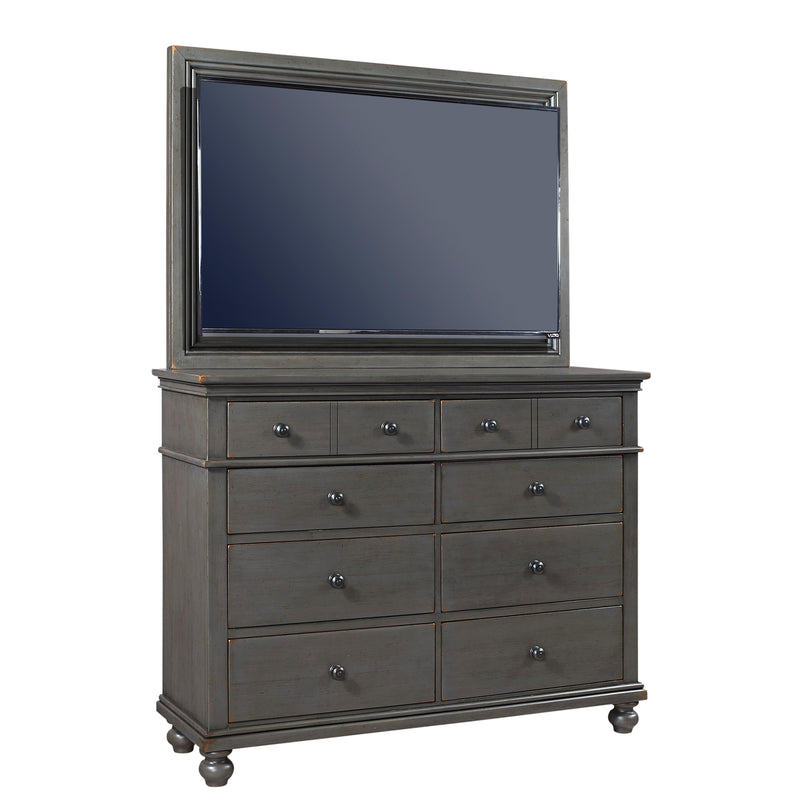 Aspen Home Oxford 8-Drawer Dresser Oxford I07 Chesser with TV Frame - Peppercorn IMAGE 1