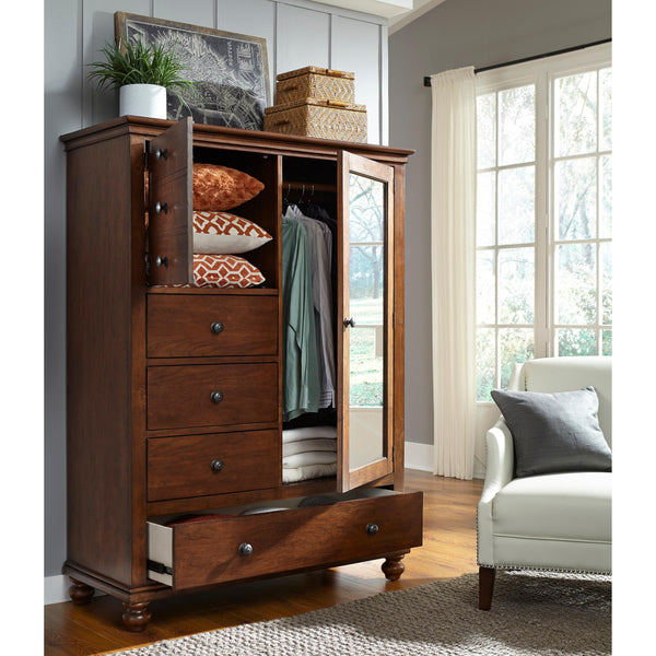 Aspen Home Oxford 4-Drawer Armoire Oxford I07-459 Chiffarobe - Whiskey Brown IMAGE 1