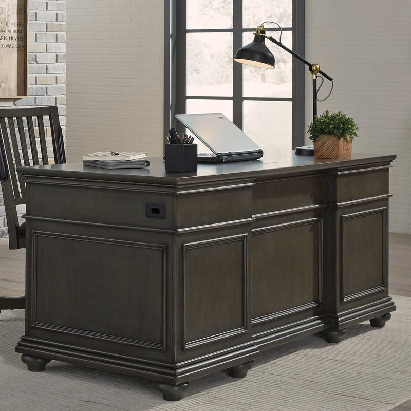 Aspen Home Oxford I07-303-PEP 66" Executive Desk - Peppercorn IMAGE 1