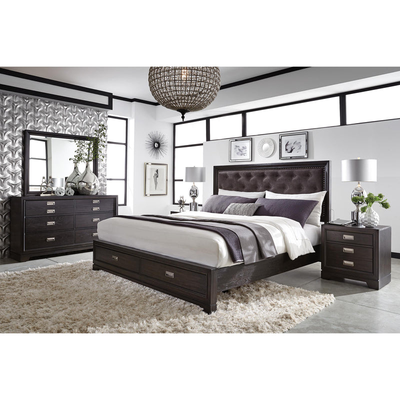 Aspen Home Front Street Queen Upholstered Panel Bed IFS-402-BLC/IFS-403-BLC/IFS-422-BLC IMAGE 3