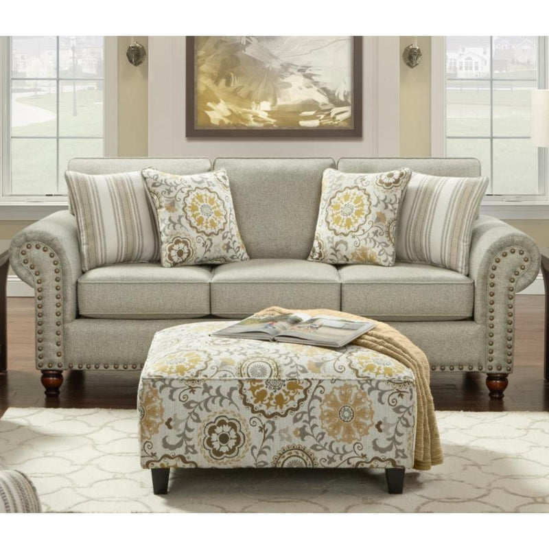 Fusion Furniture Stationary Fabric Sofa 3110 ROMERO STERLING IMAGE 2