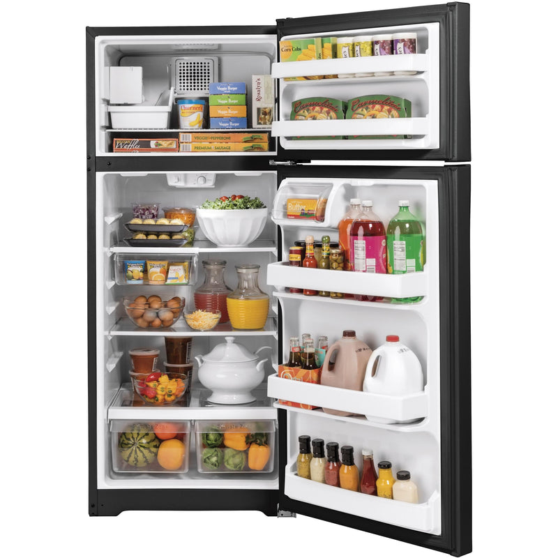 GE 28-inch, 17.5 cu.ft. Top Freezer Refrigerator with Interior Icemaker GIE18GTNRBB IMAGE 3