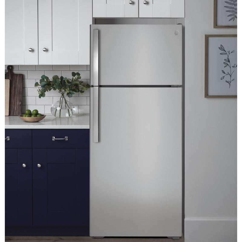 GE 28-inch, 17.5 cu. ft. Top Freezer Refrigerator with Icemaker GIE18GSNRSS IMAGE 7