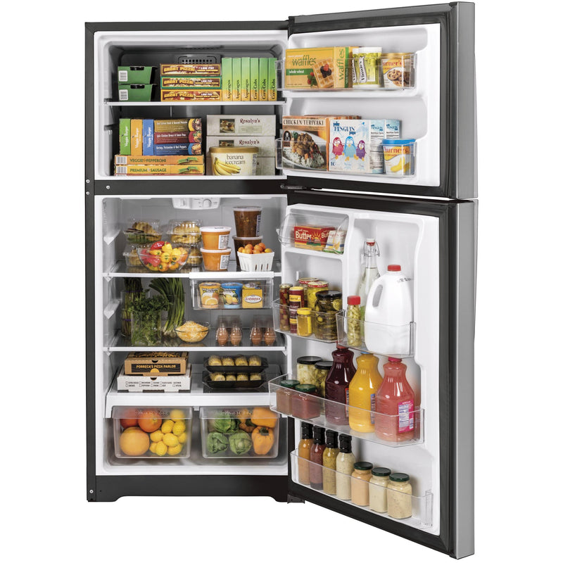 GE 33-inch, 21.9 cu.ft. Freestanding Top Freezer Refrigerator with Upfront Fresh Food Temperature Controls GTS22KSNRSS IMAGE 4