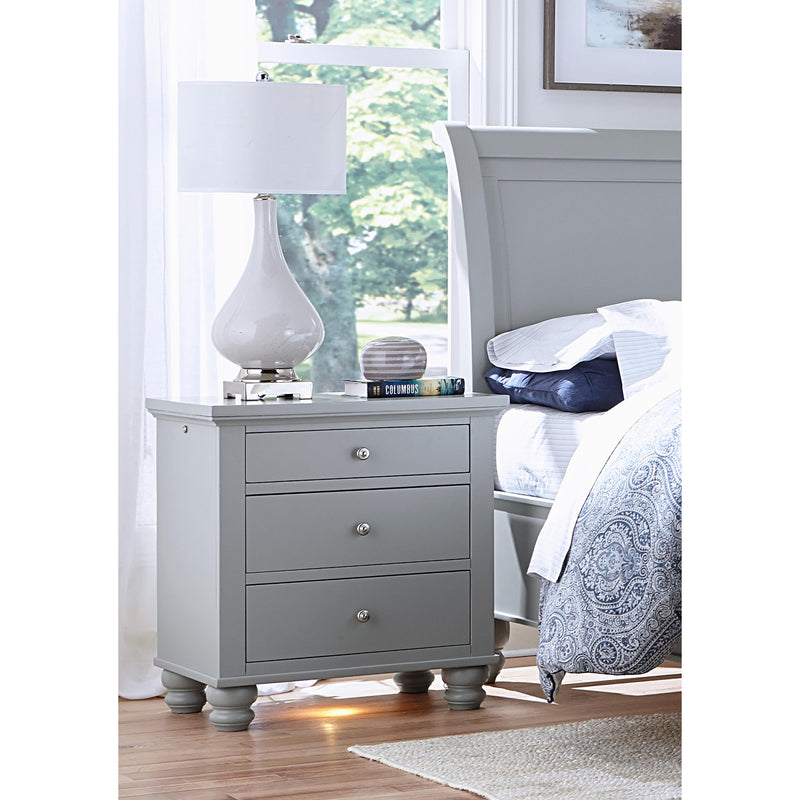 Aspen Home Cambridge 3-Drawer Nightstand ICB-450-GRY-3 IMAGE 2