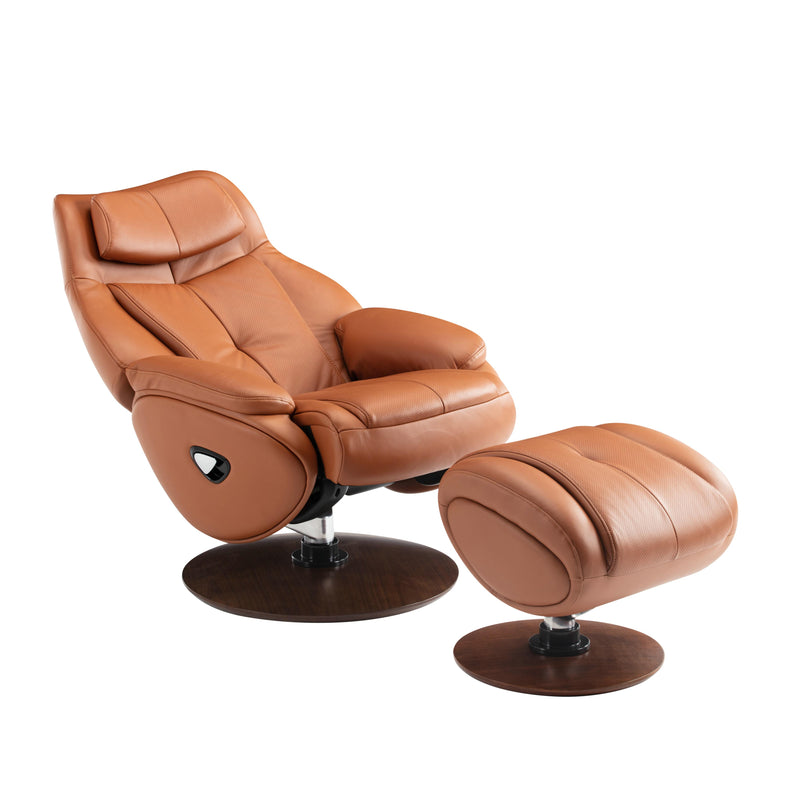 Barcalounger Marjon Swivel Leather Match Recliner 15-3724-3618-84 IMAGE 4