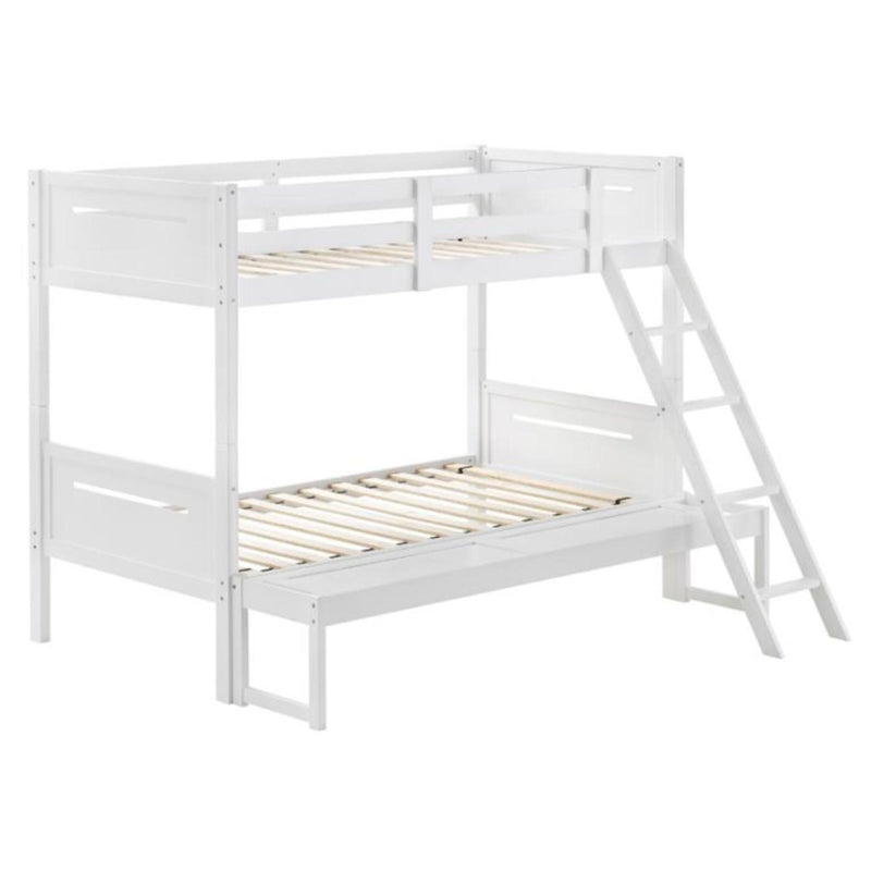 Coaster Furniture Littletown 405052WHT Twin over Full Bunk Bed IMAGE 1