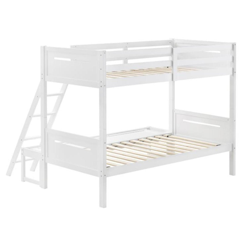 Coaster Furniture Littletown 405052WHT Twin over Full Bunk Bed IMAGE 2