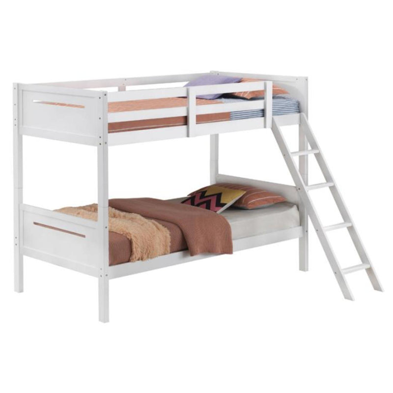 Coaster Furniture Littletown 405051WHT Twin over Twin Bunk Bed IMAGE 3