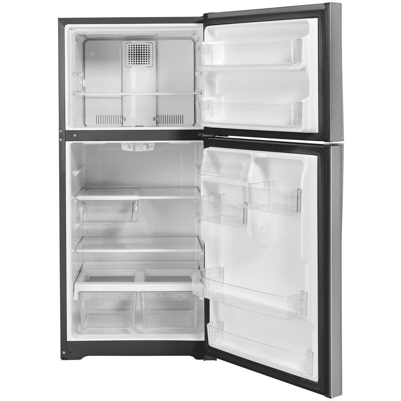GE 30-inch, 19.2 cu. ft. Top Freezer Refrigerator with edge-to-edge glass shelves GTE19JSNRSS IMAGE 2