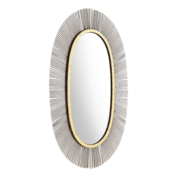 Zuo Juju A12215 Oval Mirror - Black & Gold IMAGE 1