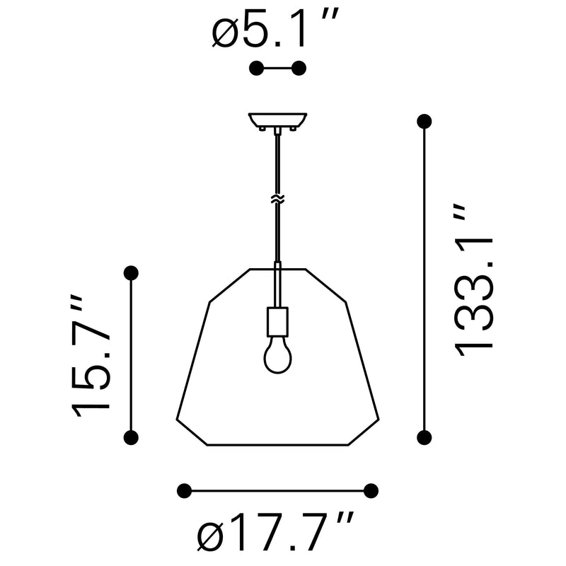 Zuo Impala 56093 Ceiling Lamp - Brown IMAGE 10