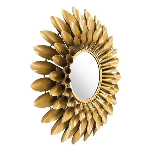 Zuo Sunflower A12213 Round Mirror - Gold IMAGE 1