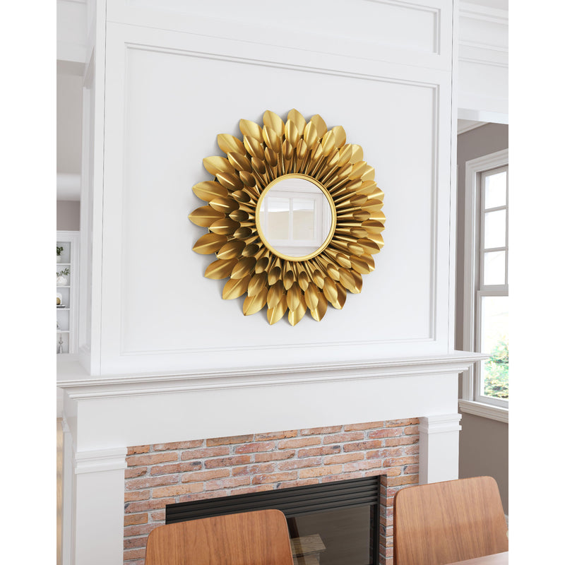 Zuo Sunflower A12213 Round Mirror - Gold IMAGE 4