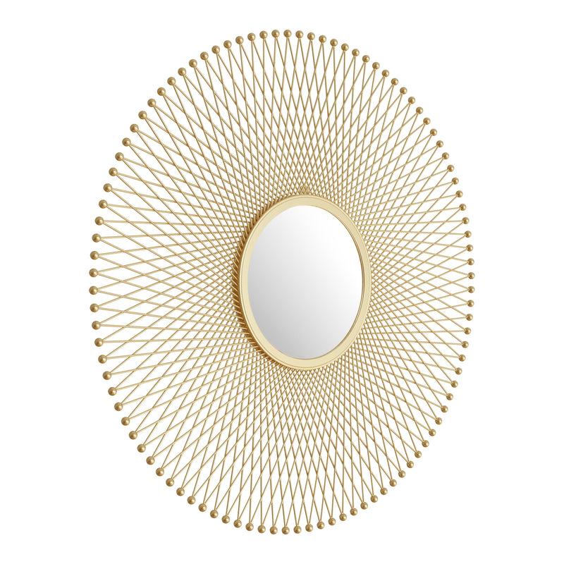 Zuo Glow A12214 Round Mirror - Gold IMAGE 1