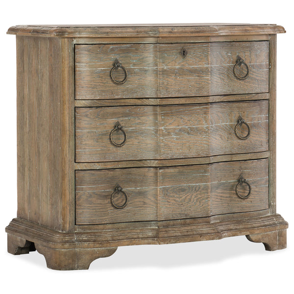 Hooker Furniture 5750-90016-MWD Boheme Bastogne Three-Drawer Nightstand IMAGE 1