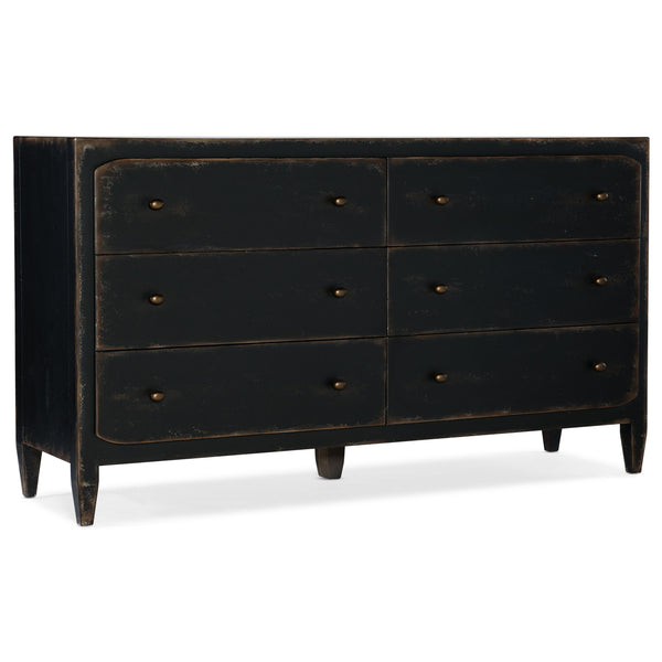 Hooker Furniture 5805-90002-99 Ciao Bella Six-Drawer Dresser- Black IMAGE 1