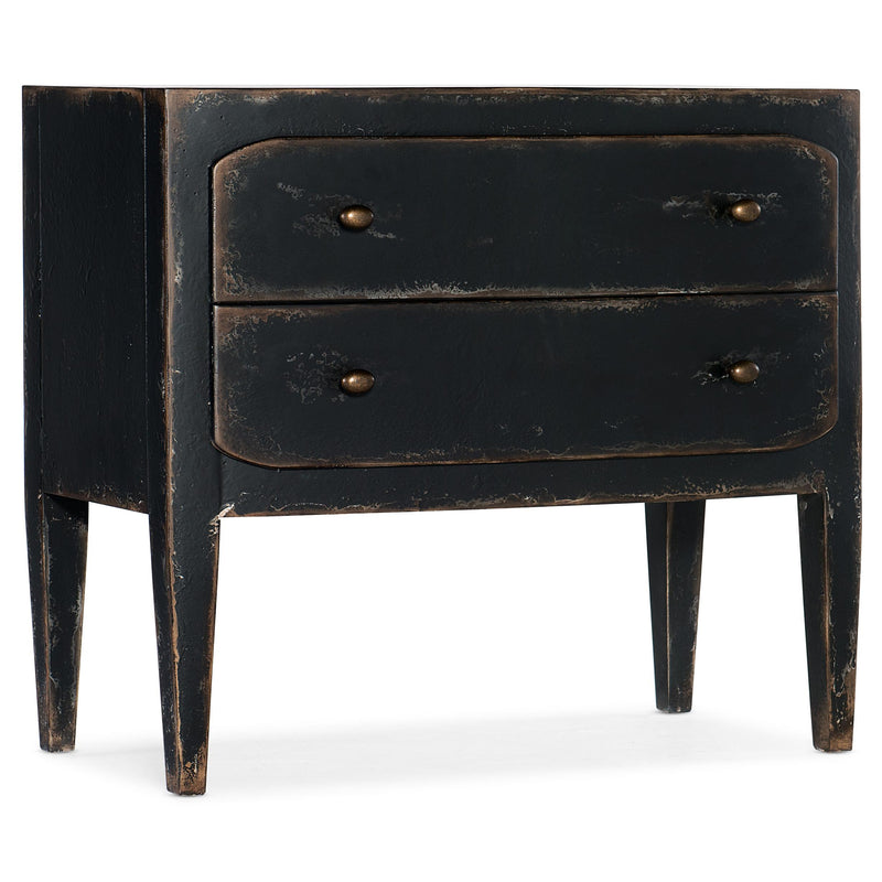 Hooker Furniture 5805-90016-99 Ciao Bella Two-Drawer Nightstand- Black IMAGE 1