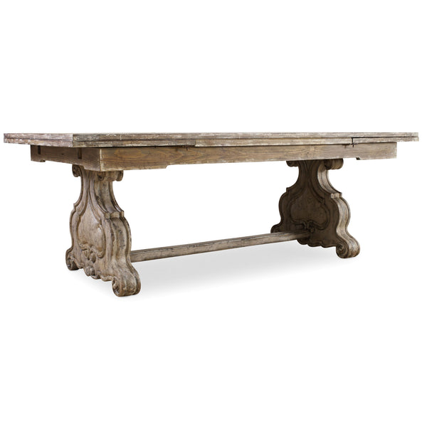 Hooker Furniture 5350-75206 Chatelet Refectory Rectangle Trestle Dining Table with Two 22'' Leaves IMAGE 1