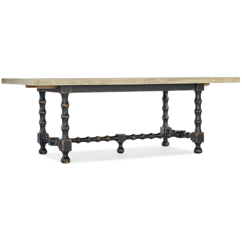 Hooker Furniture 5805-75200-80 Ciao Bella 84in Trestle Table with 2-18in Leaves-Flaky White/Black IMAGE 1