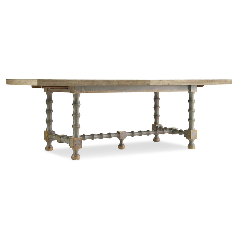 Hooker Furniture 5805-75200-85 Ciao Bella 84in Trestle Table with 2-18in Leaves-Natural/Gray IMAGE 1