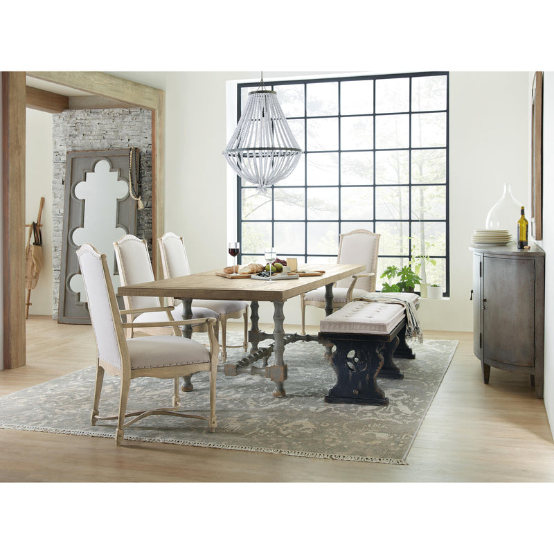 Hooker Furniture 5805-75200-85 Ciao Bella 84in Trestle Table with 2-18in Leaves-Natural/Gray IMAGE 4