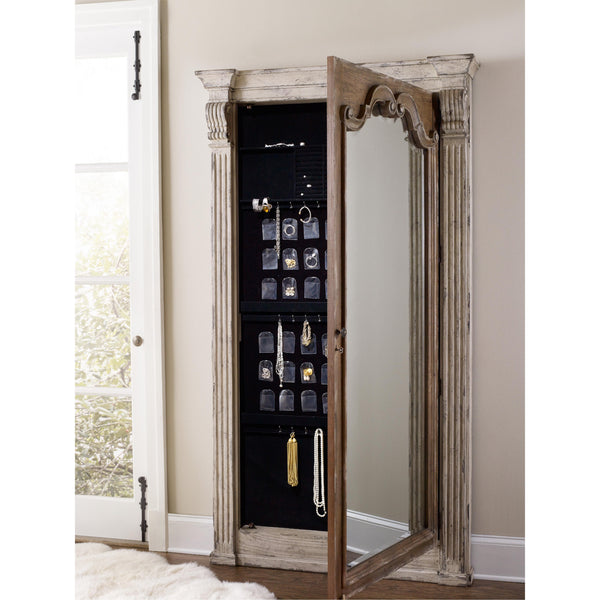 Hooker Furniture 5351-50003 Chatelet Floor Mirror withJewelry Armoire Storage IMAGE 1