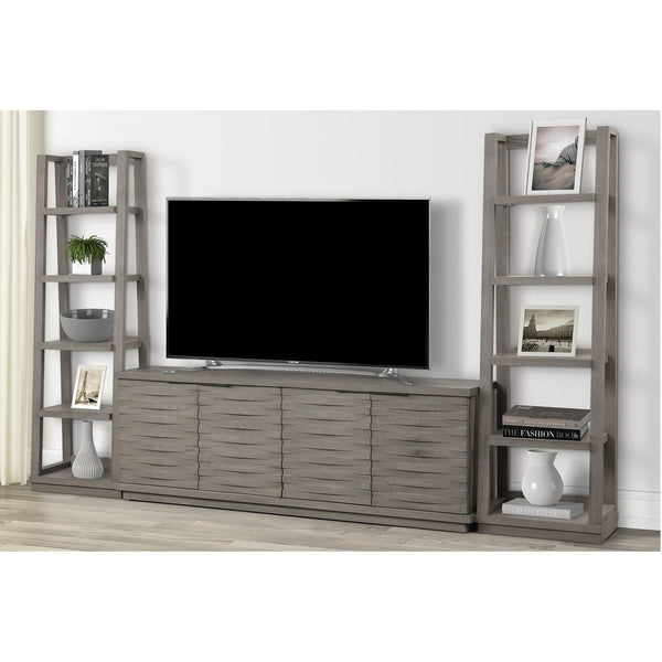 Parker House Furniture Pure Modern PUR#76A-2 76" TV Console with Pair of Bookcase Piers IMAGE 1