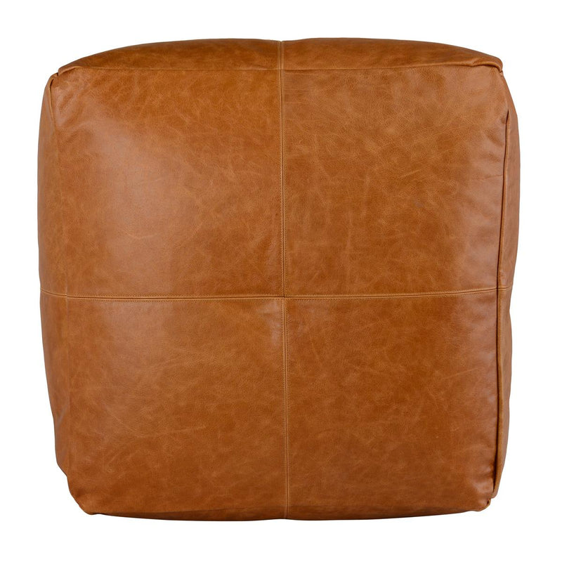 Classic Home Dumont VP12206 Leather Chestnut Pouf - Chestnut IMAGE 3