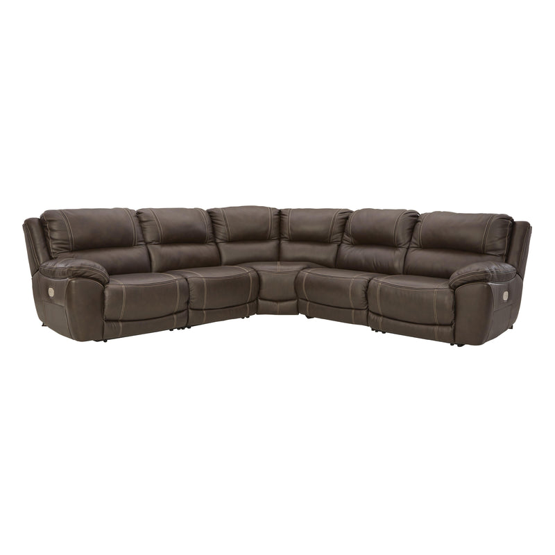 Signature Design by Ashley Dunleith Power Reclining Leather Match 5 pc Sectional U7160458/U7160446/U7160477/U7160446/U7160462 IMAGE 1