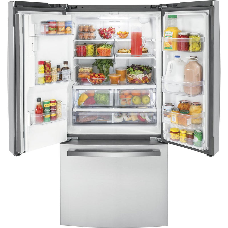 GE 33-inch, 17.5 cu.ft. Counter-Depth French 3-Door Refrigerator with External Water and Ice Dispensing System GYE18JYLFS IMAGE 4