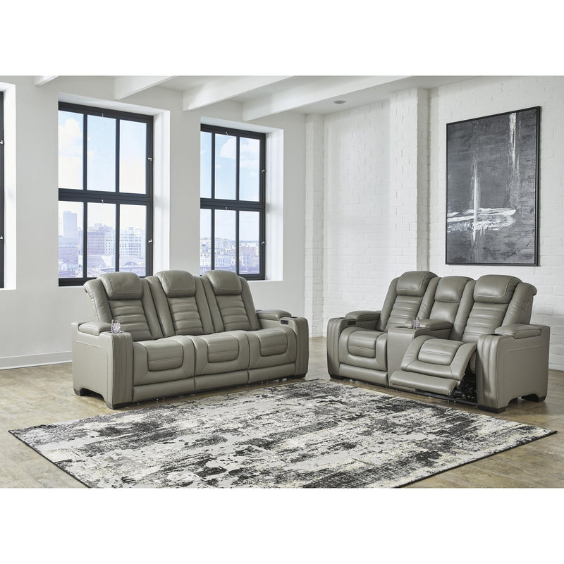 Signature Design by Ashley Backtrack Power Reclining Leather Match Sofa U2800515 IMAGE 12