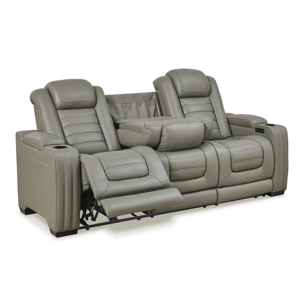 Signature Design by Ashley Backtrack Power Reclining Leather Match Sofa U2800515 IMAGE 1